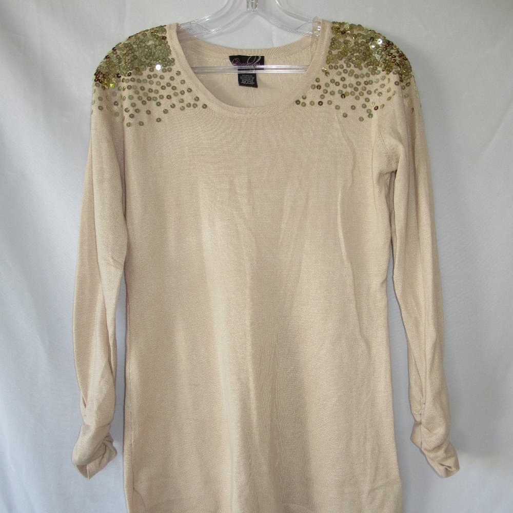 Questions by say what? Cream Blouse Sweater